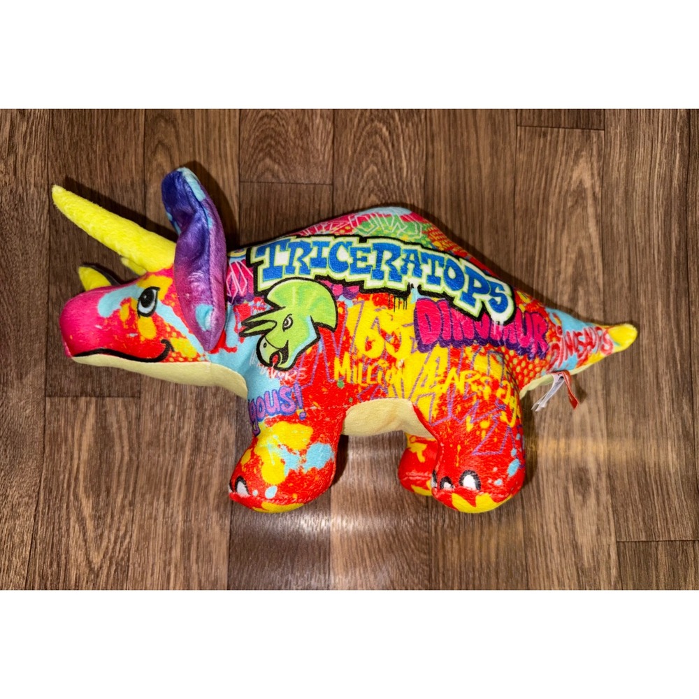 Wild Republic Triceratops Graffiti Skeleton Plush‎ Multicolor Dinosaur 16 Inch